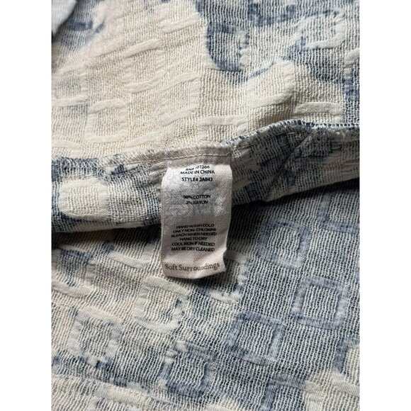 Soft Surroundings M Blue & White Floral Button-Up Tunic Shirt Cotton - Picture 7 of 8